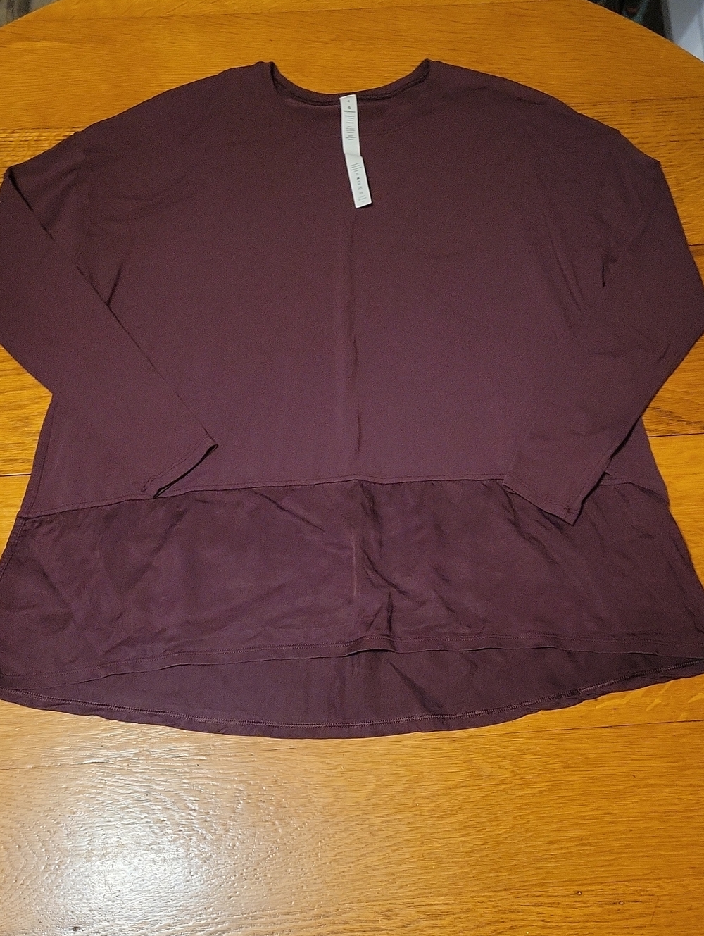lululemon athletica Long-Sleeve Layered Hem Tee in Deep Plum